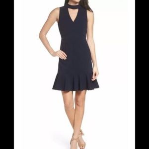 Nordstrom Chelsea28 Navy Choker Neck Dress